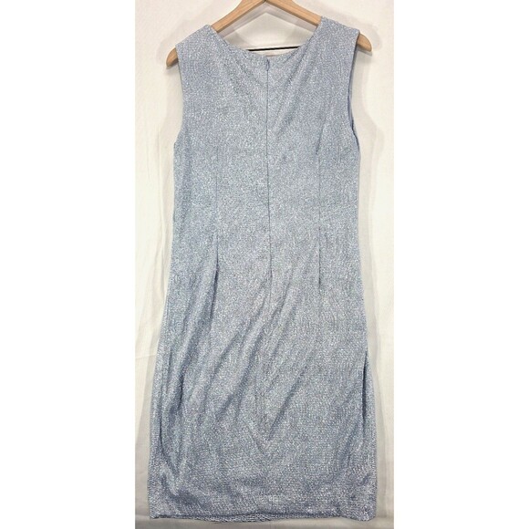 Cache Metallic Cocktail Dress Ruched Sleeveless Blue Silver Party Glam Fairy 14 - Picture 2 of 14